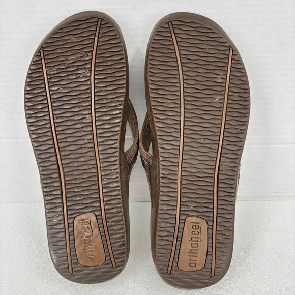 Orthaheel Flip Flop Sandals Womens Size 9 Brown Thong Orthotic Support - Picture 10 of 11